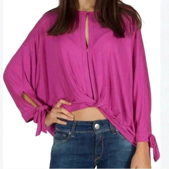 Free People Tops - Free People Keepin on tee raspberry color